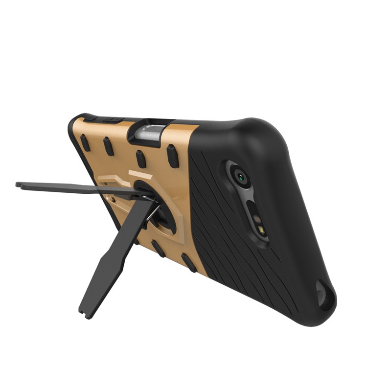 Armor Hybrid PC TPU Kickstand Teléfono Estuche para Sony Xperia X Compact - Oro-6