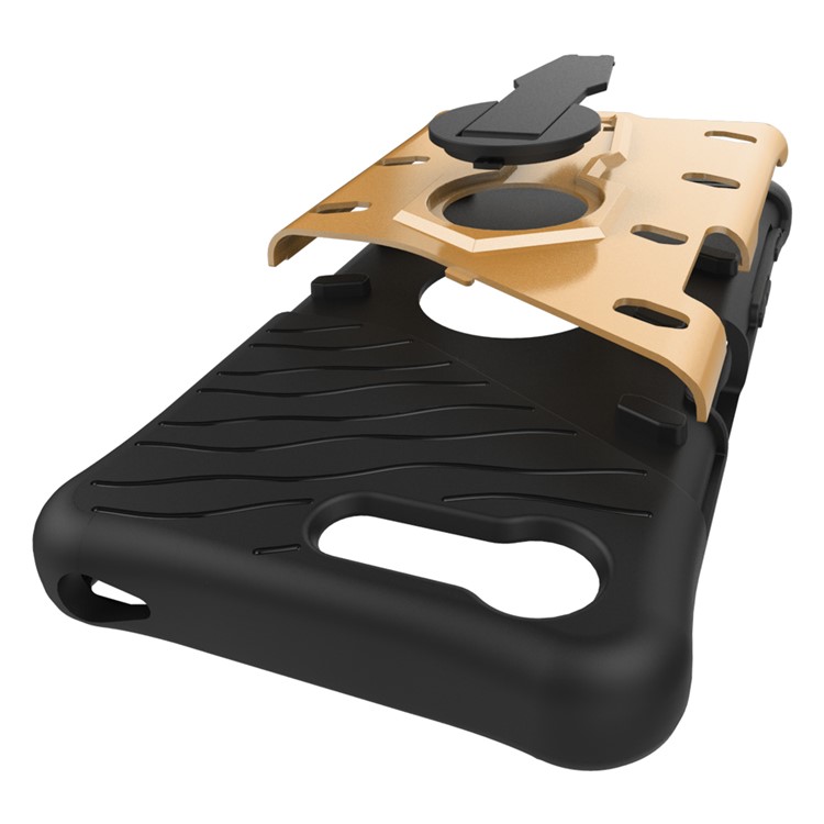 Armor Hybrid PC TPU Kickstand Teléfono Estuche para Sony Xperia X Compact - Oro-9
