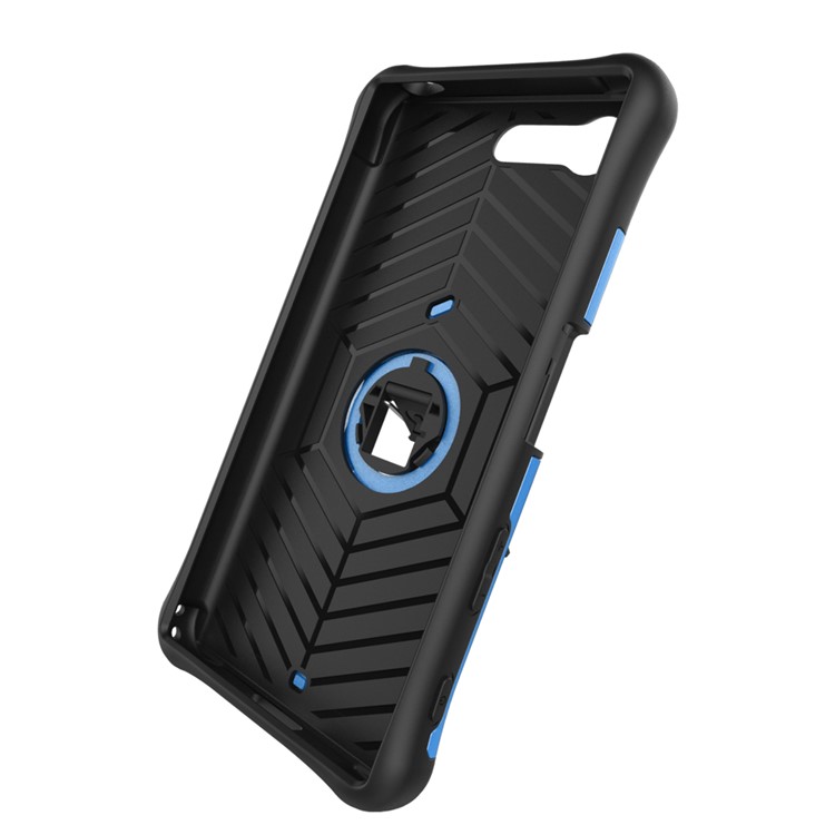 PC híbrido + Tampa de armadura TPU Kickstand para Sony Xperia X Compact - azul-11