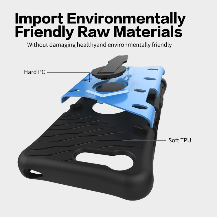 PC híbrido + Tampa de armadura TPU Kickstand para Sony Xperia X Compact - azul-13