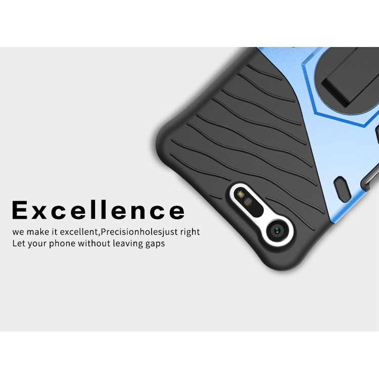 PC híbrido + Tampa de armadura TPU Kickstand para Sony Xperia X Compact - azul-20