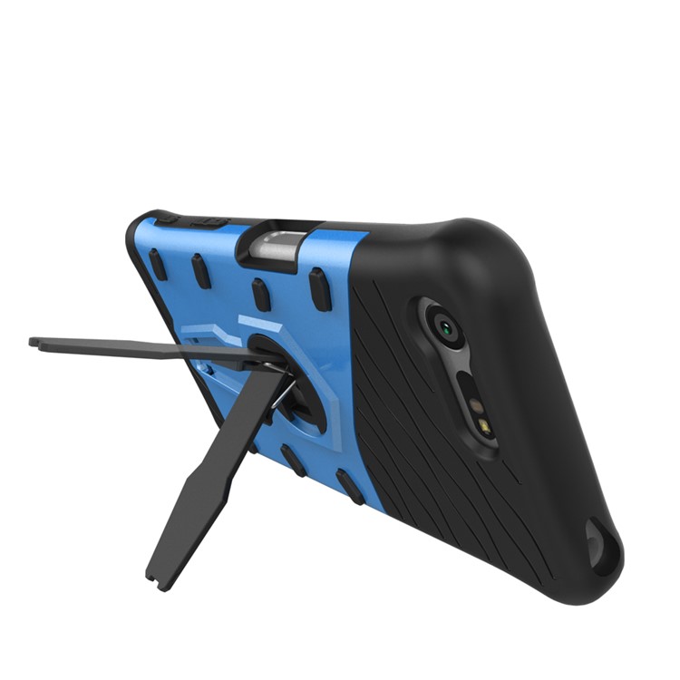 PC híbrido + Tampa de armadura TPU Kickstand para Sony Xperia X Compact - azul-6