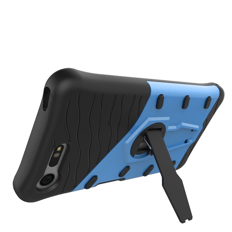 PC híbrido + Tampa de armadura TPU Kickstand para Sony Xperia X Compact - azul-7