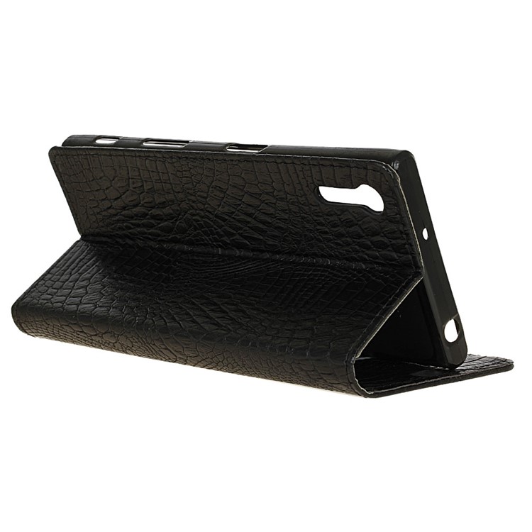 Custodia A Portafoglio In Pelle PU Con Coccodrillo Per Sony Xperia Xzs / XZ - Nero-6