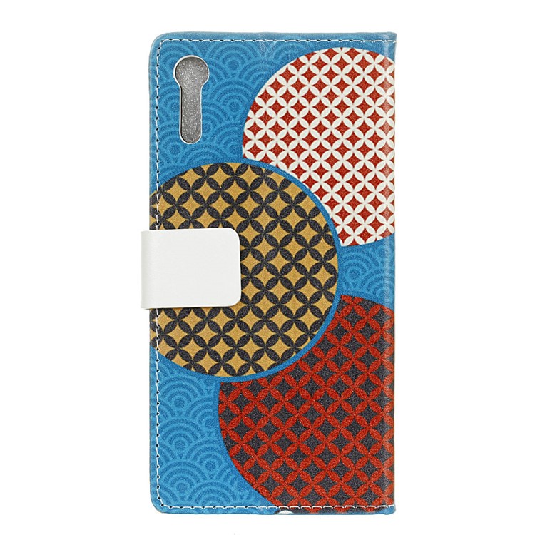 Magnetic Leather Stand Case for Sony Xperia XZ - Seamless Circles Pattern-2