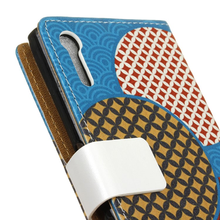 Magnetic Leather Stand Case for Sony Xperia XZ - Seamless Circles Pattern-3