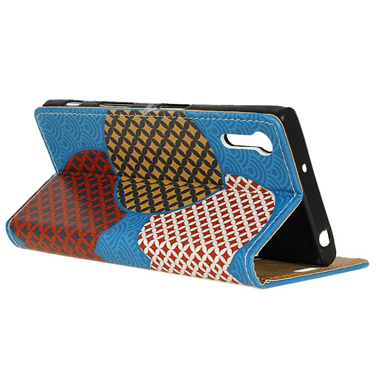 Magnetic Leather Stand Case for Sony Xperia XZ - Seamless Circles Pattern-4