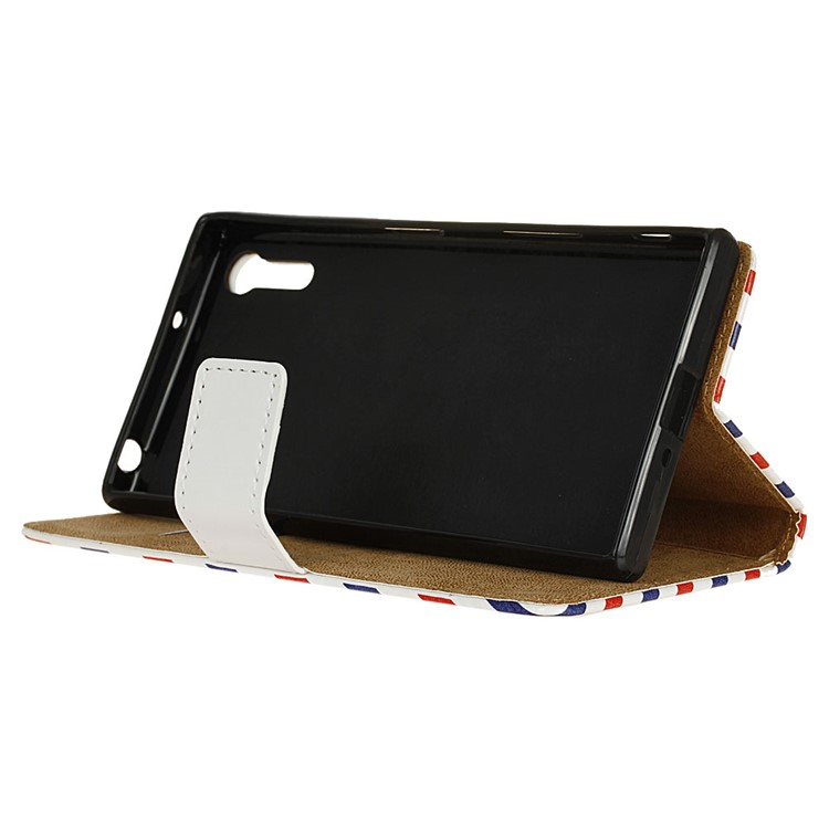 Magnetic Leather Stand Case for Sony Xperia XZ - Seamless Circles Pattern-5