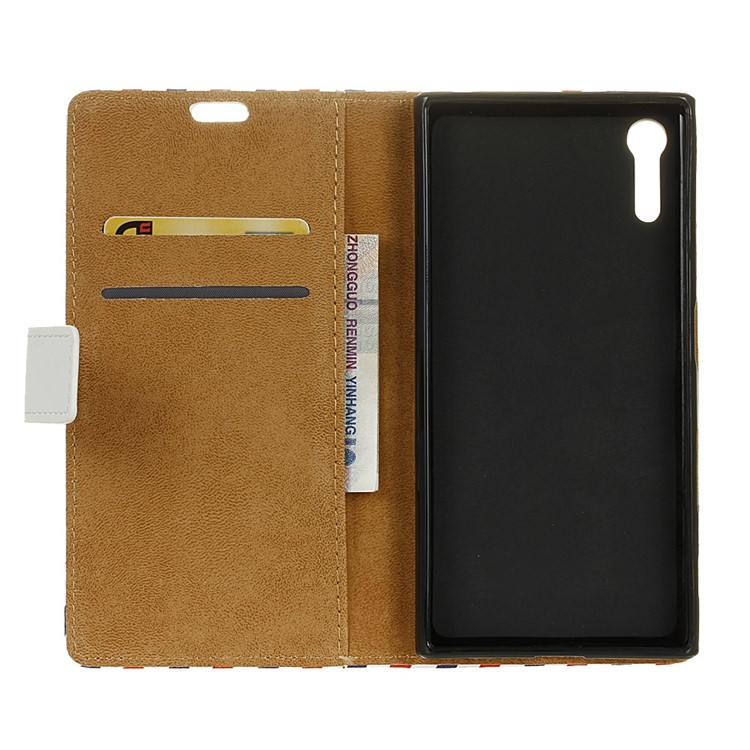 Magnetic Leather Stand Case for Sony Xperia XZ - Seamless Circles Pattern-6