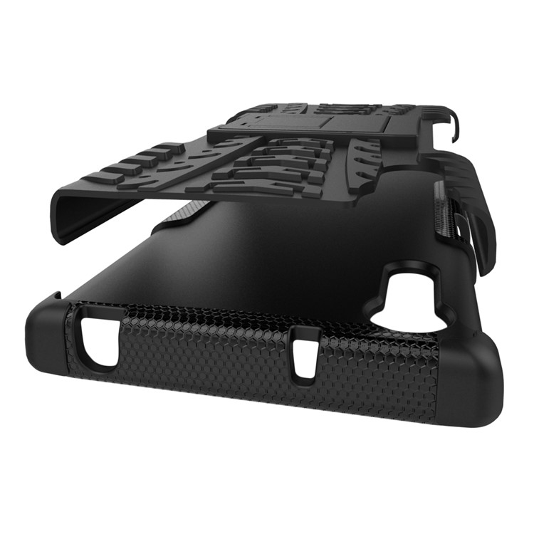Anti-slip PC + TPU Hybrid Case with Kickstand for Sony Xperia XZ - Black-6