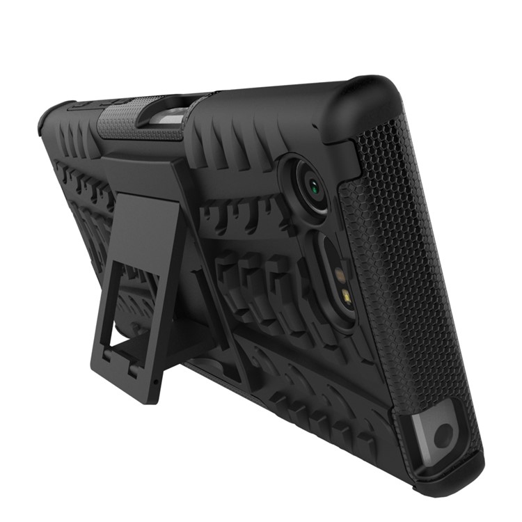 contre-oubli PC + Étui hybride TPU avec Kickstand pour Sony Xperia X Compact - Noir-8