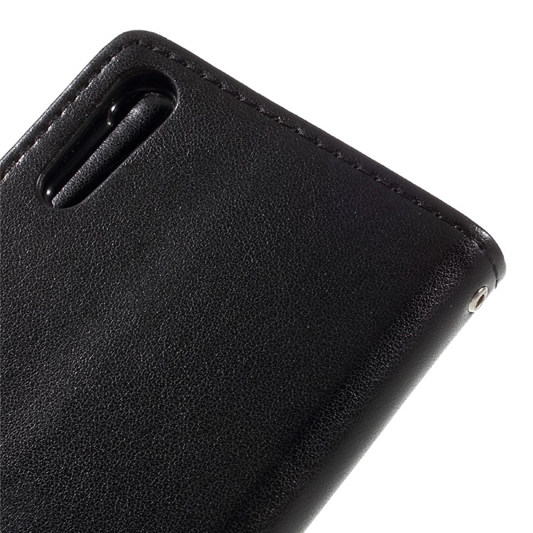 Imprint Floral Butterfly Leather Case for Sony Xperia XZ with Lanyard - Black-9