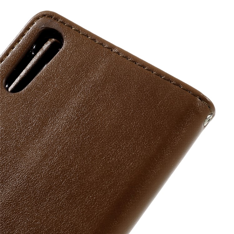 Imprint Floral Butterfly Leather Stand Flip Cover for Sony Xperia XZs / XZ with Lanyard - Brown-9
