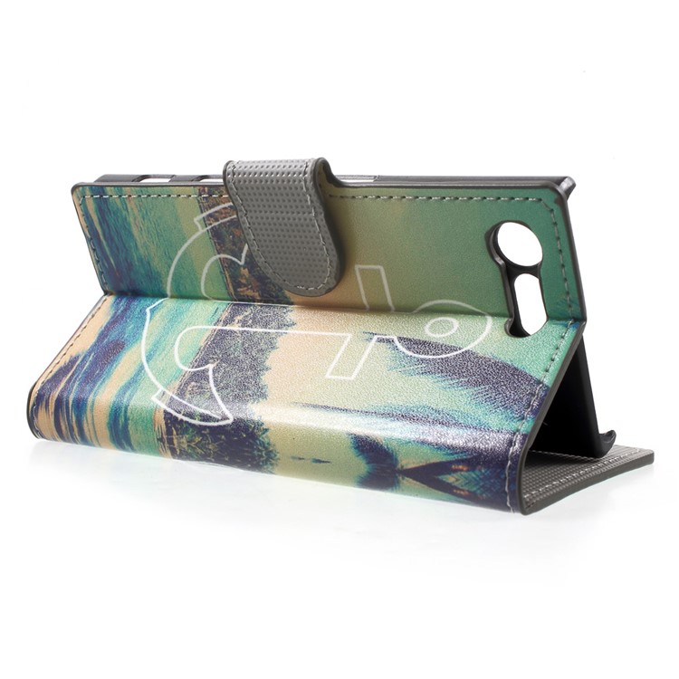 Estuche de cuero con estampado de cuero para Sony Xperia X Compact - anclaanclaje-3