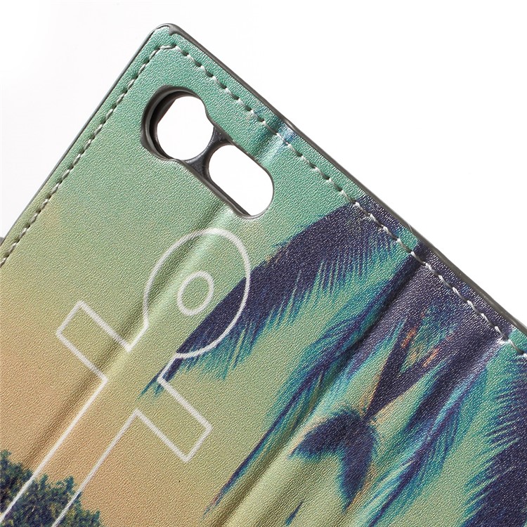Estuche de cuero con estampado de cuero para Sony Xperia X Compact - anclaanclaje-6