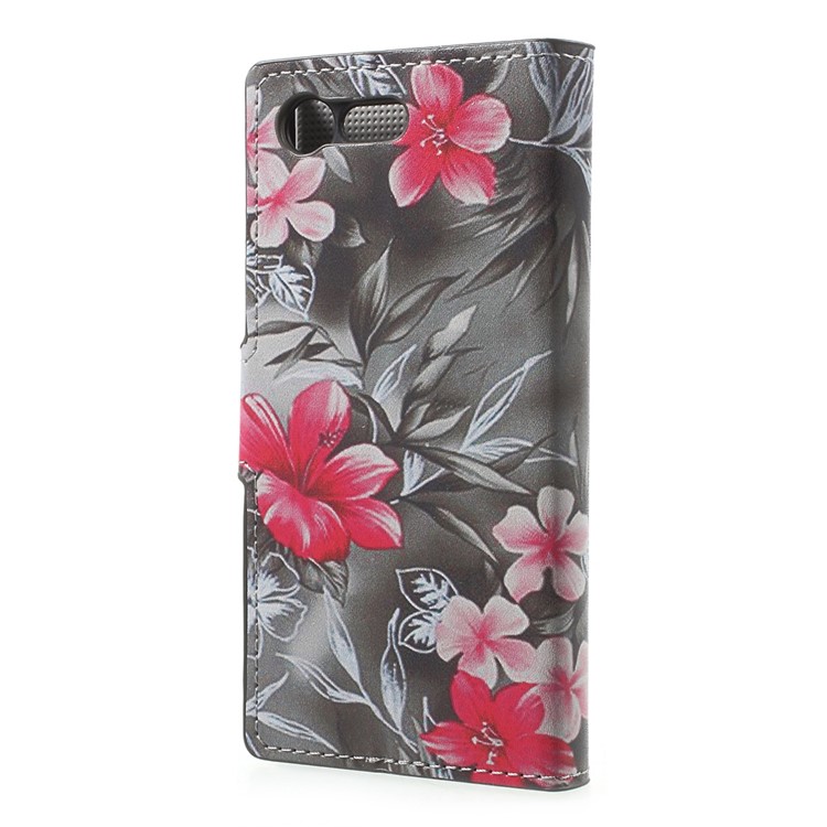Patterned Leather Wallet Cover for Sony Xperia X Compact - Fresh Flower-2