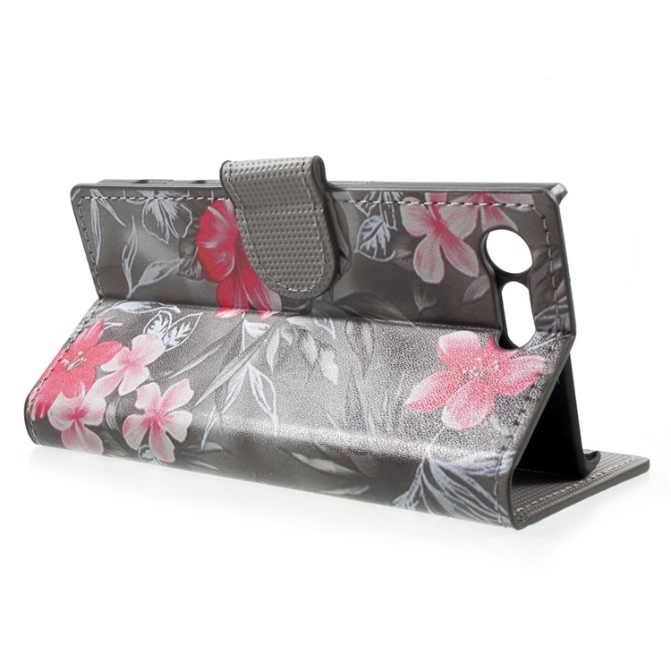 Patterned Leather Wallet Cover for Sony Xperia X Compact - Fresh Flower-3