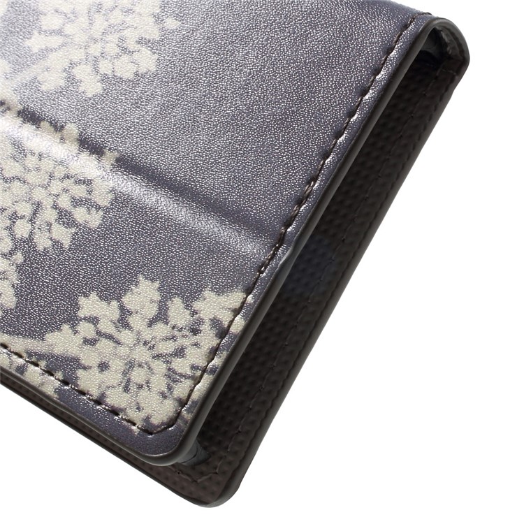 Patterned Leather Wallet Phone Case for Sony Xperia X Compact - Pretty Flowers-8