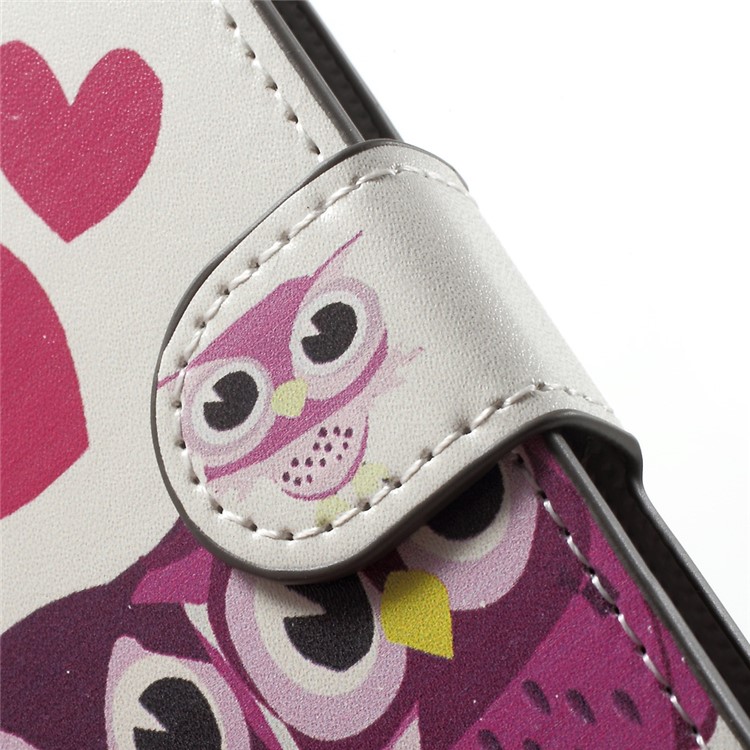 Patterned Leather Wallet Phone Cover for Sony Xperia X Compact - Owl Family-7
