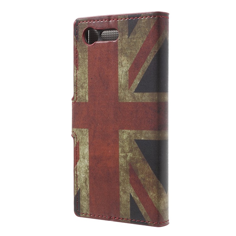 Patterned Leather Card Holder Case for Sony Xperia X Compact - UK Flag-2