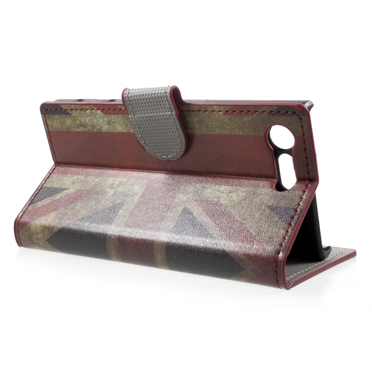 Patterned Leather Card Holder Case for Sony Xperia X Compact - UK Flag-3