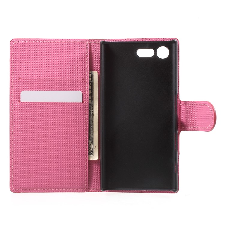 Wallet Leather Flip Protector Case for Sony Xperia X Compact - Purple Flowers-4