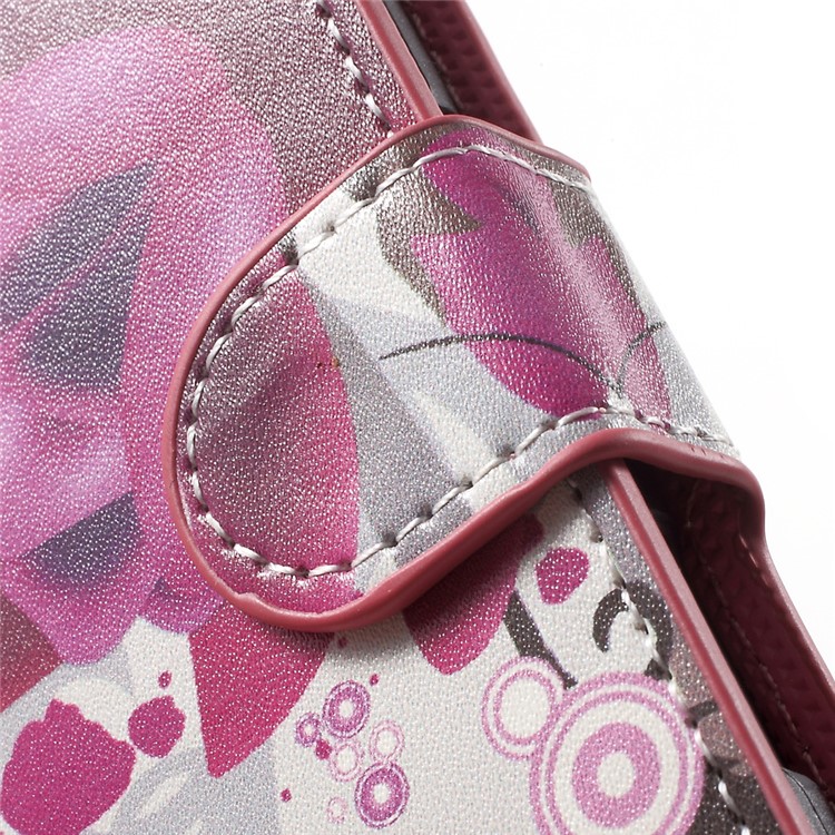 Wallet Leather Flip Protector Case for Sony Xperia X Compact - Purple Flowers-6