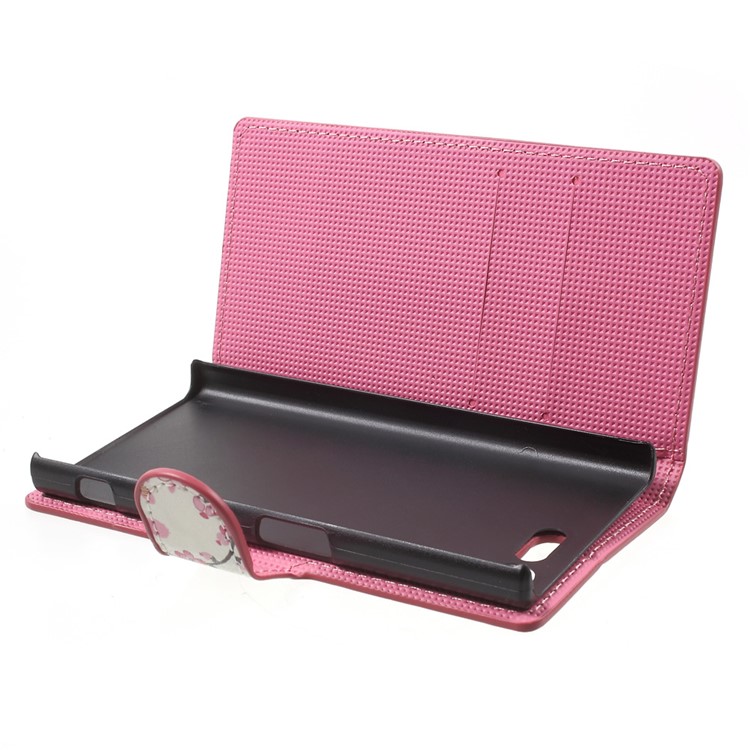 Wallet Leather Protector Shell for Sony Xperia X Compact - Peach Blossom-5