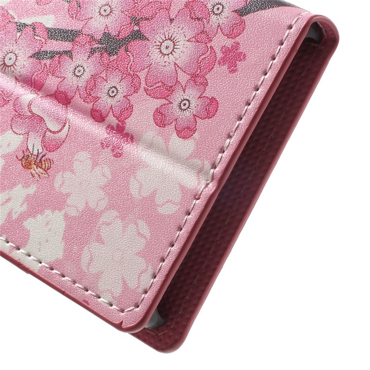 Wallet Leather Protector Shell for Sony Xperia X Compact - Peach Blossom-8