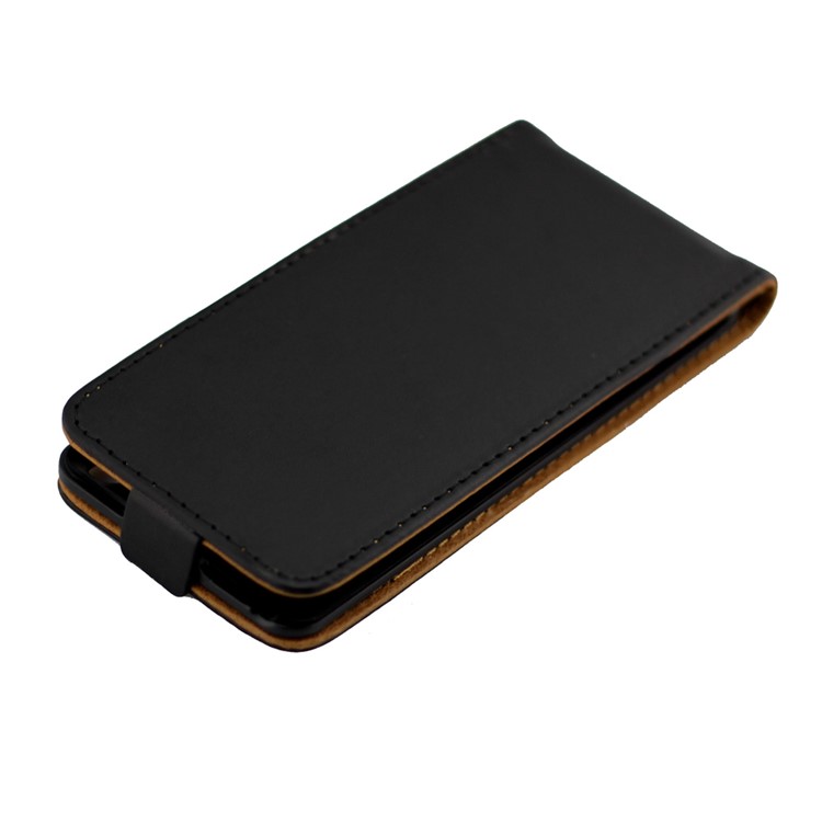 Vertical Flip Leather Phone Cover Case for Sony Xperia E5 - Black-6