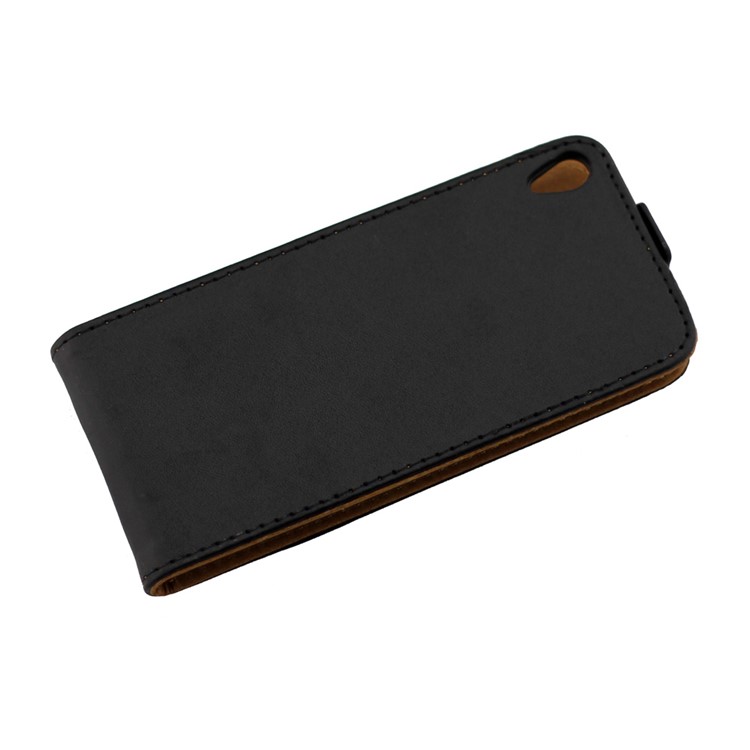 Vertical Flip Leather Phone Cover Case for Sony Xperia E5 - Black-8