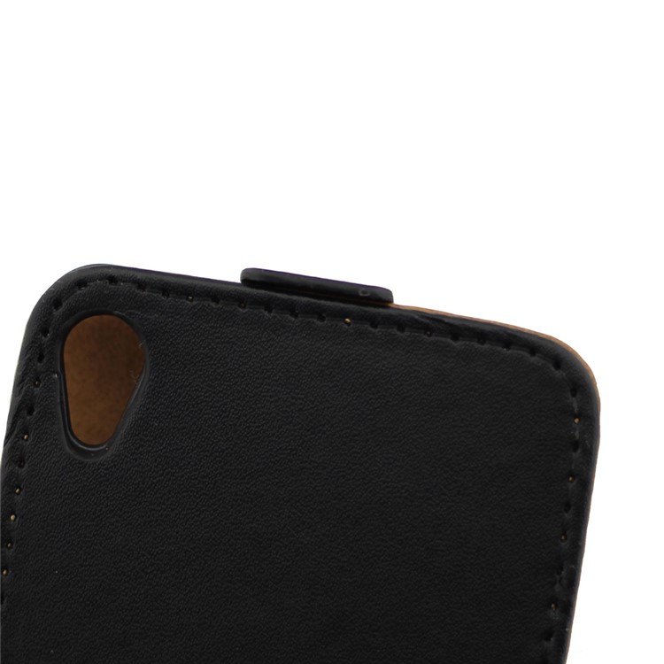 Vertical Flip Leather Phone Cover Case for Sony Xperia E5 - Black-9