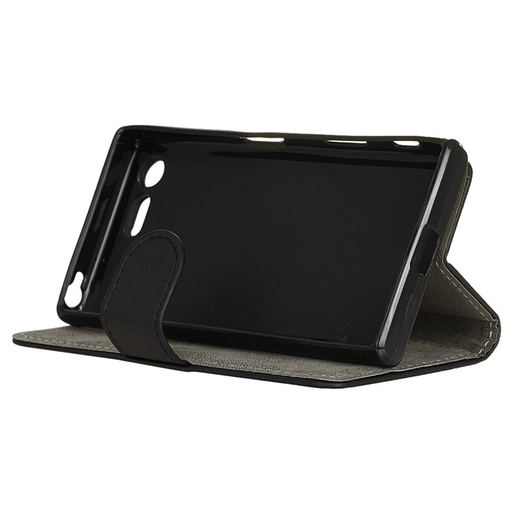 For Sony Xperia X Compact Protective Wallet Leather Case Stand - Black-5