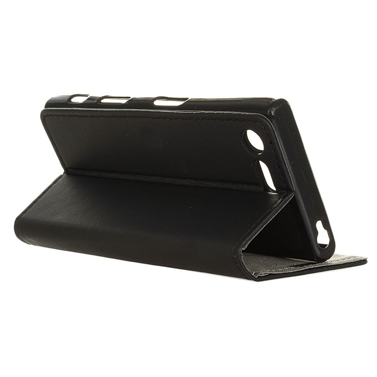 For Sony Xperia X Compact Protective Wallet Leather Case Stand - Black-6