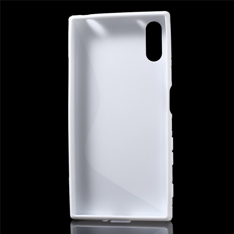 S Shape TPU Phone Case for Sony Xperia XZ - White-3