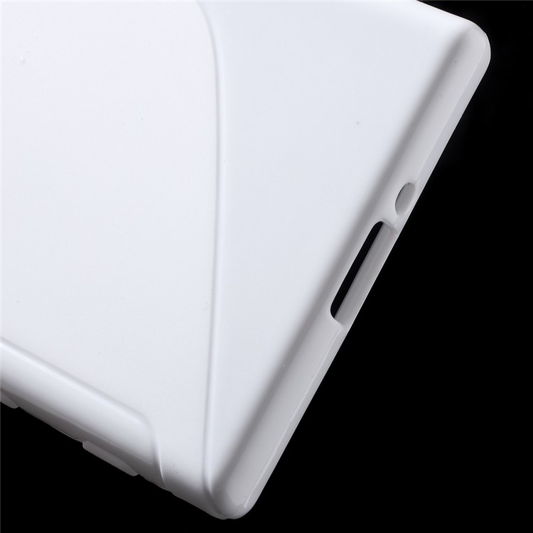 S Shape TPU Phone Case for Sony Xperia XZ - White-4