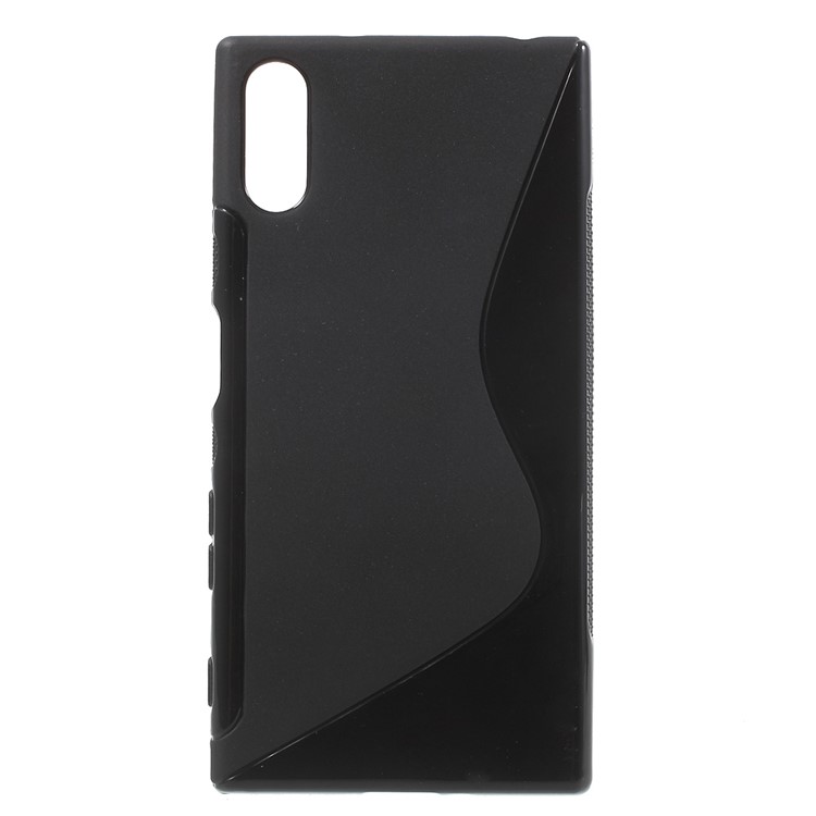 S Shape TPU Protection Soft Case for Sony Xperia XZs / XZ - Black-1
