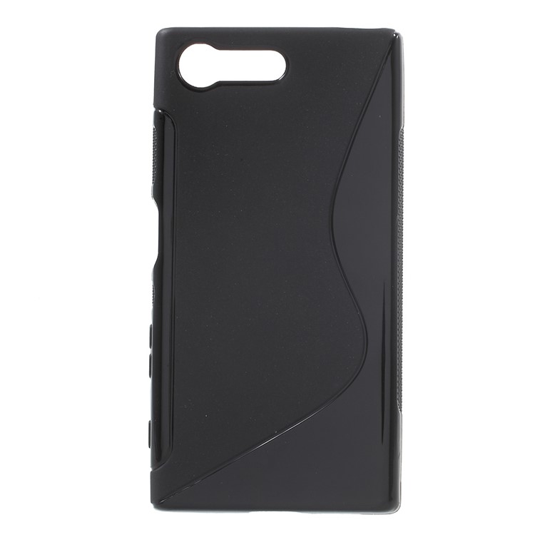 S Shape Soft TPU Case Cover for Sony Xperia X Compact - Black-1