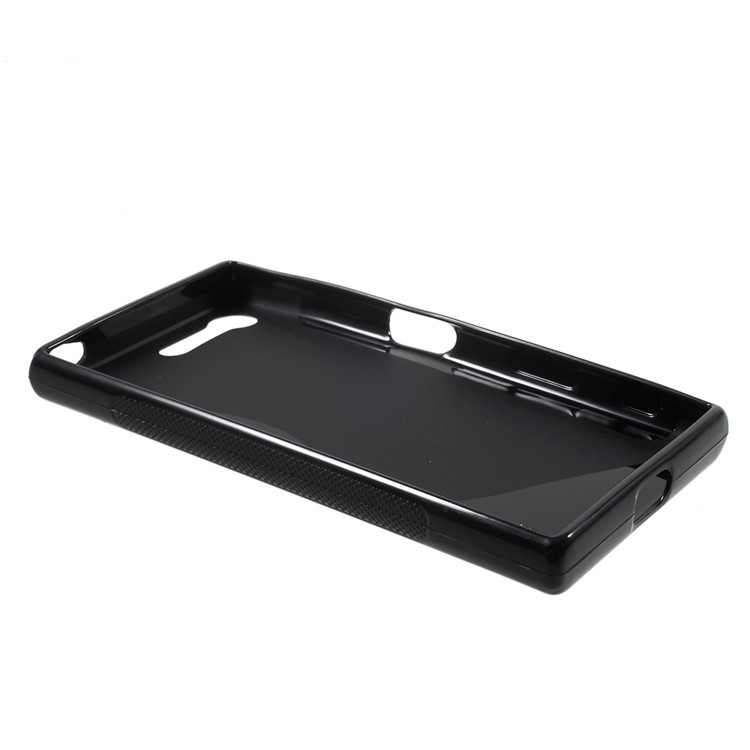 S Shape Soft TPU Case Cover for Sony Xperia X Compact - Black-3