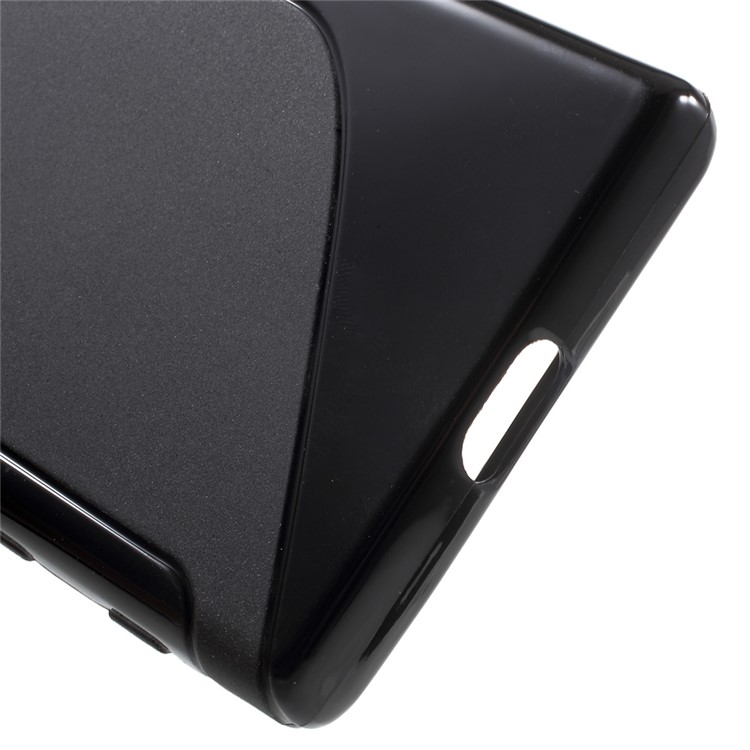 S Shape Soft TPU Case Cover for Sony Xperia X Compact - Black-4