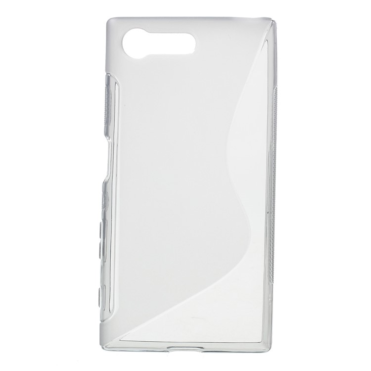 S Shaped Soft TPU caso do telefone móvel para Sony Xperia X Compact - cinza-1