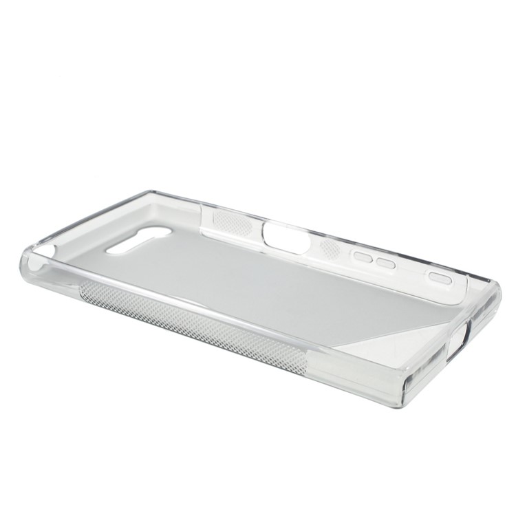 S Shaped Soft TPU caso do telefone móvel para Sony Xperia X Compact - cinza-3