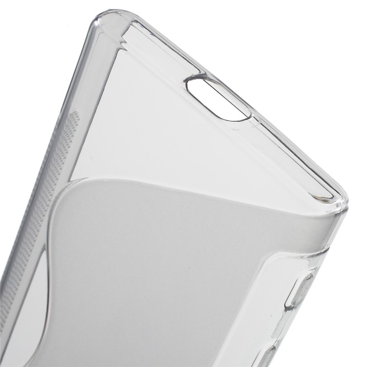 S Shaped Soft TPU caso do telefone móvel para Sony Xperia X Compact - cinza-4