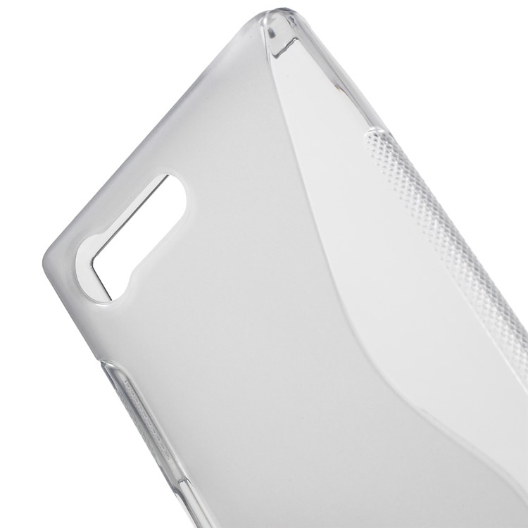 S Shaped Soft TPU caso do telefone móvel para Sony Xperia X Compact - cinza-5