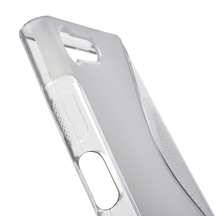 S Shaped Soft TPU caso do telefone móvel para Sony Xperia X Compact - cinza-6