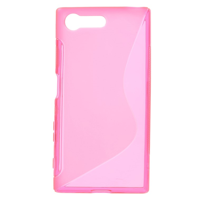 S Shape Gel TPU Shell Cover for Sony Xperia X Compact - Rose-1