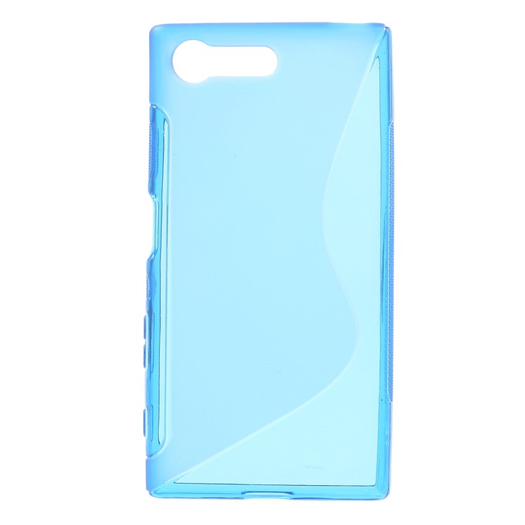 S Shape Gel TPU Skin Case Cover for Sony Xperia X Compact - Blue-1