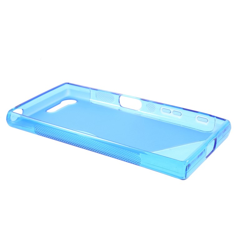 S Shape Gel TPU Skin Case Cover for Sony Xperia X Compact - Blue-3