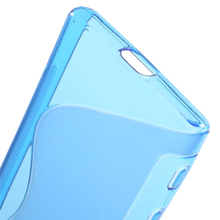 S Shape Gel TPU Skin Case Cover for Sony Xperia X Compact - Blue-4