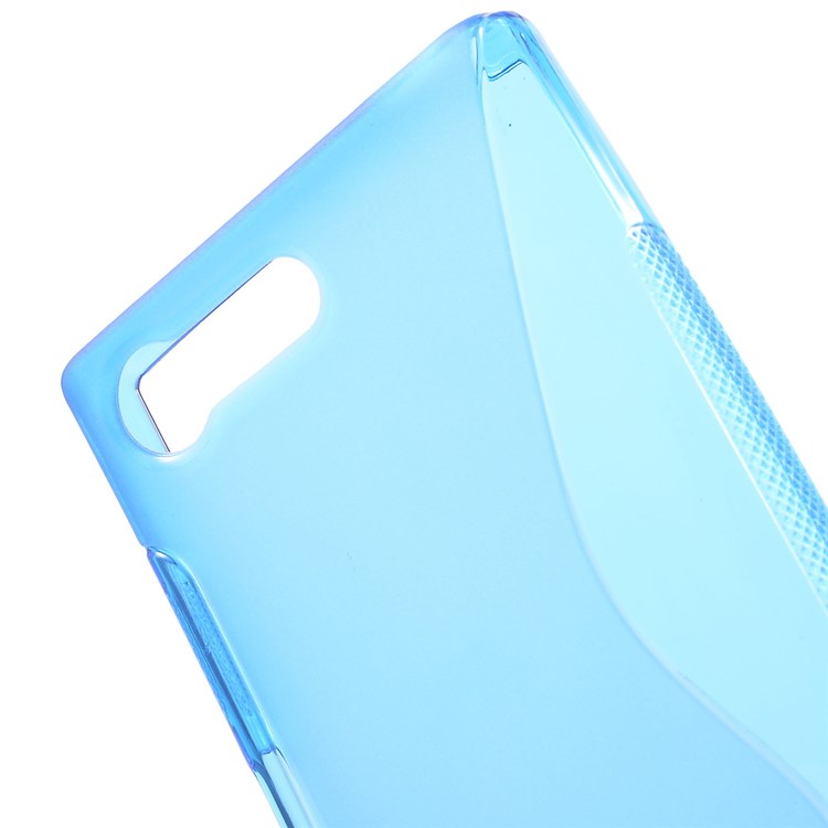 S Shape Gel TPU Skin Case Cover for Sony Xperia X Compact - Blue-5